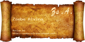 Zsebe Alvina névjegykártya